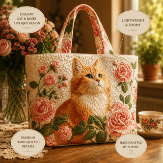 Artisan Bag - Orange Cat with Roses