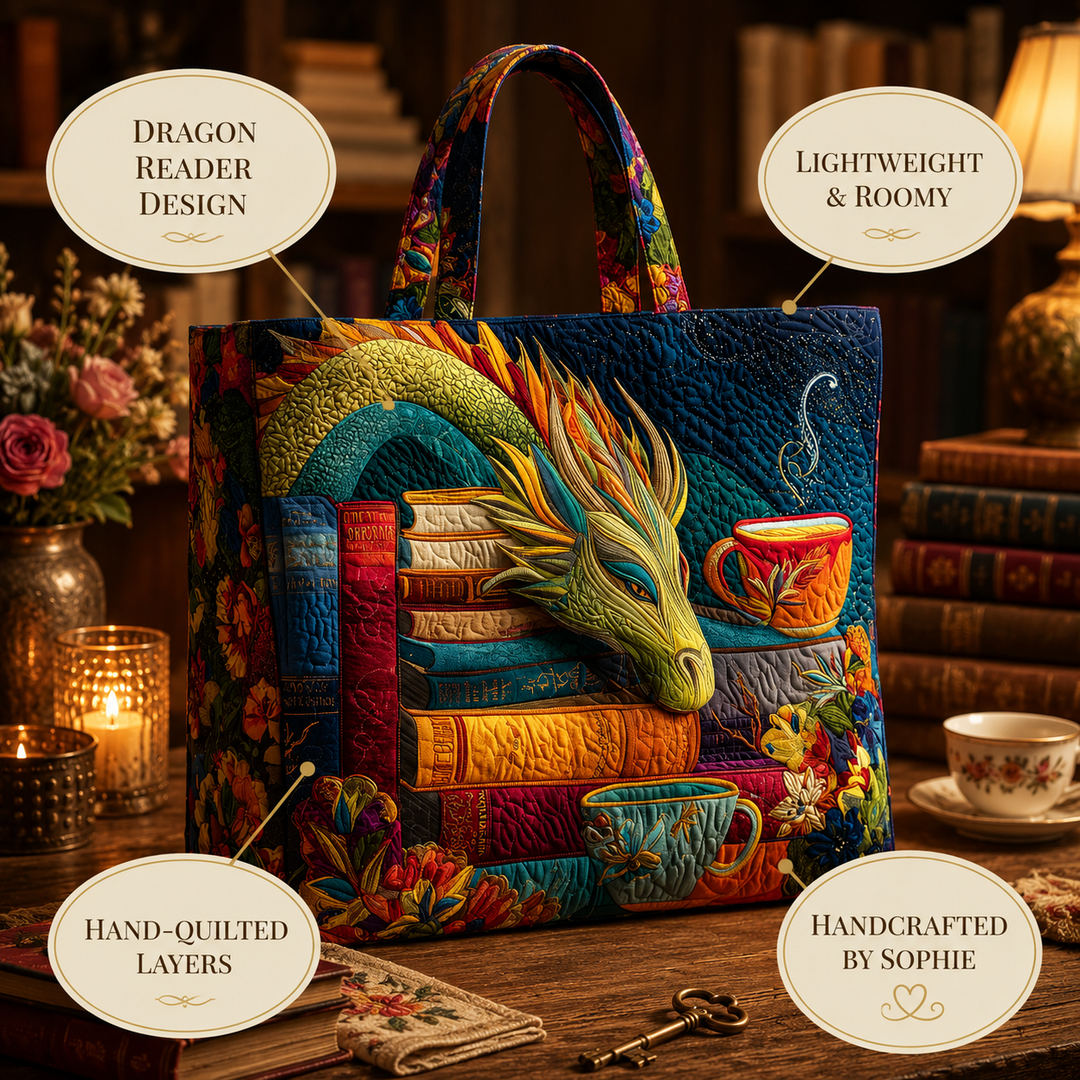 Artisan Bag - Dragon Reader with Books and Mugs