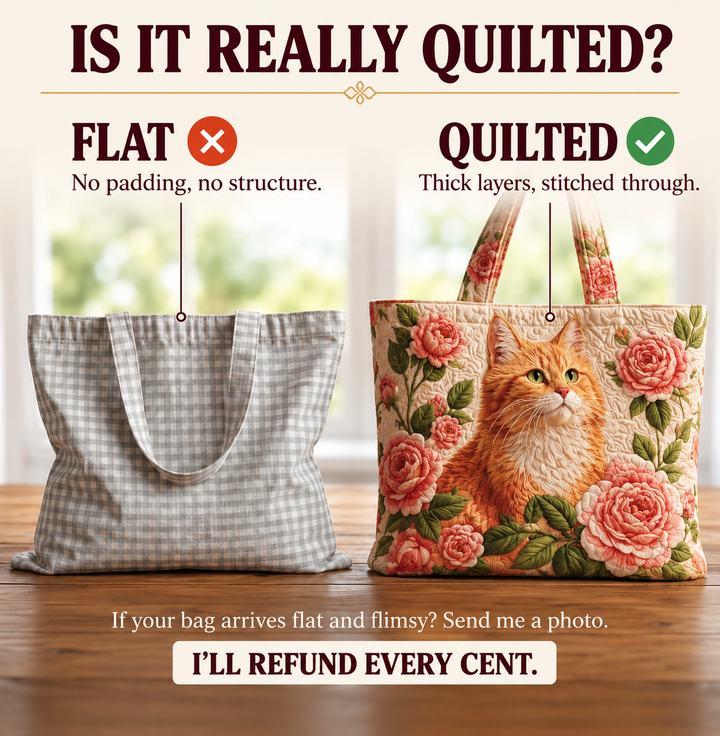 Artisan Bag - Orange Cat with Roses