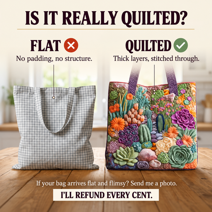Artisanal Tote Bag - Succulent Garden
