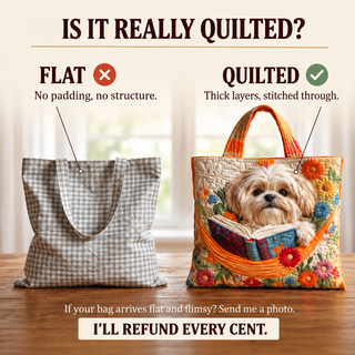 Artisanal Bag - Shih Tzu with Books and Flowers