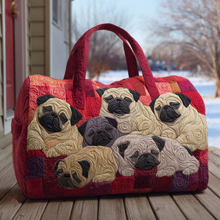 Snuggle Pug Quilted Duffle Bag