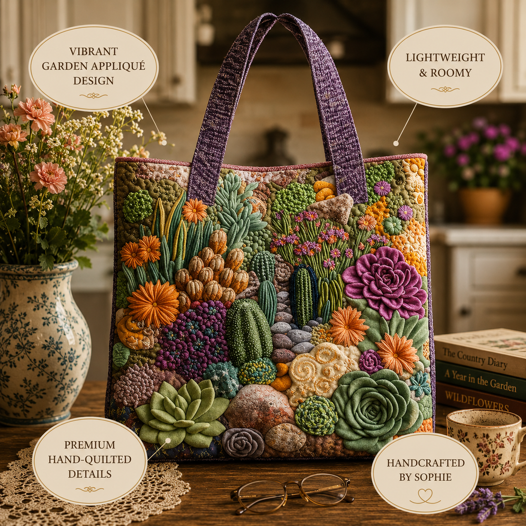 Artisanal Tote Bag - Succulent Garden