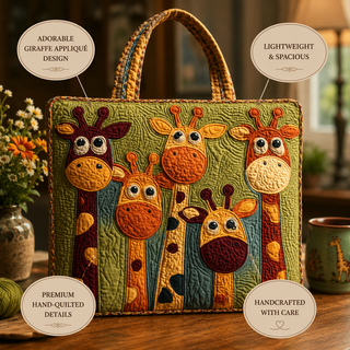 Quilted Tote Bag - Giraffe