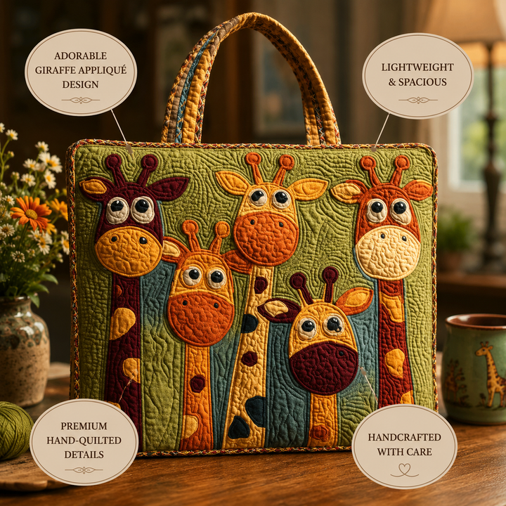 Quilted Tote Bag - Giraffe